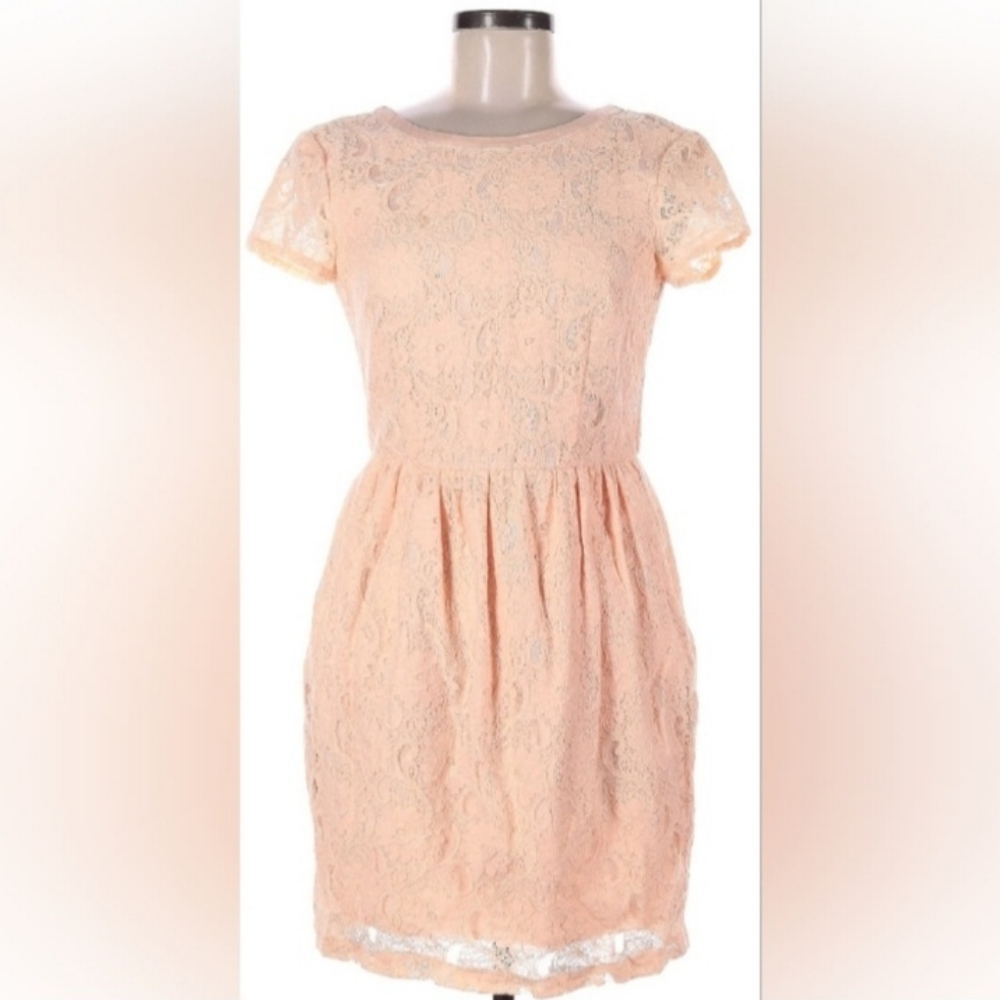 H&M Peach Lace Midi dress size 6